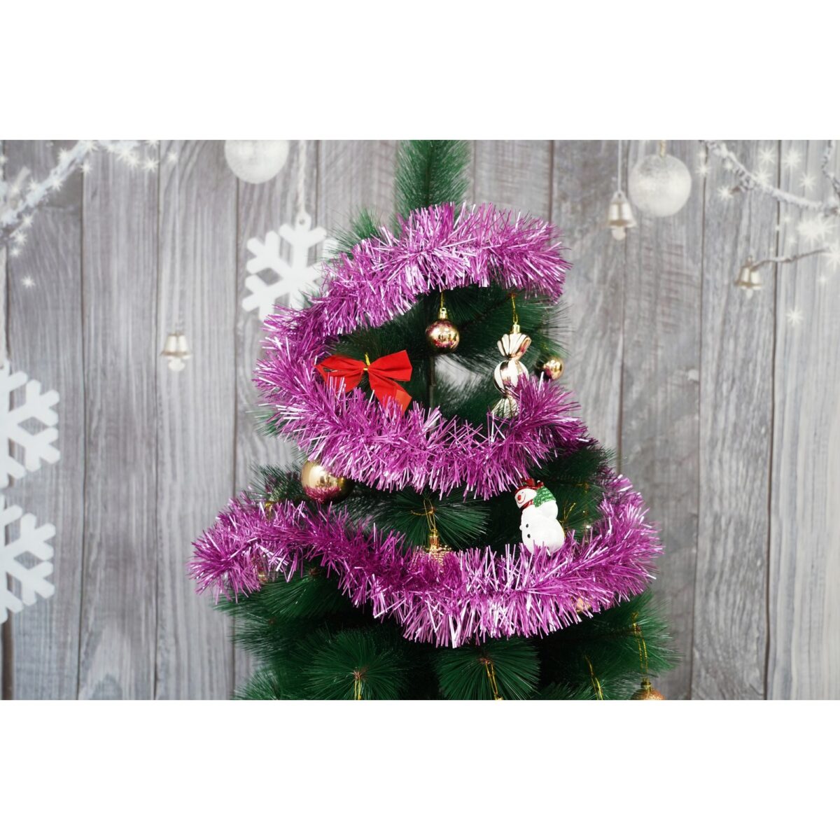 Beteala Craciun, Embo, roz, marimea: 2 m x 9 cm material:folie PVC, interior/exterior - imagine 2