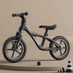 Bicicleta pentru Copii, Embo, Fara Pedale, Pentru 2-6 Ani, 2 Roti Silentioase, Sa Reglabila 43 - 58 cm, din Plastic si Fibra de Sticla, 88 x 56 x 43 cm, Negru - imagine 2