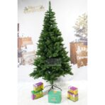 Brad artificial de Craciun, clasic, pentru interior/exterior, inaltime 210 cm, diametru 106 cm, 663 ramuri, Embo, verde, suport metalic inclus - imagine 4