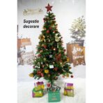 Brad artificial de Craciun, clasic, pentru interior/exterior, inaltime 210 cm, diametru 106 cm, 663 ramuri, Embo, verde, suport metalic inclus - imagine 5