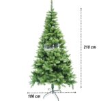 Brad artificial de Craciun, clasic, pentru interior/exterior, inaltime 210 cm, diametru 106 cm, 663 ramuri, Embo, verde, suport metalic inclus - imagine 6