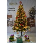 Brad artificial de Craciun, clasic, pentru interior/exterior, inaltime 210 cm, diametru 125 cm, 957 ramuri, Embo, verde, suport metalic inclus - imagine 5