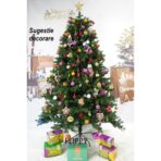 Brad artificial de Craciun, clasic, pentru interior/exterior, inaltime 210 cm, diametru 138 cm, 858 ramuri, Embo, verde, suport metalic inclus - imagine 6