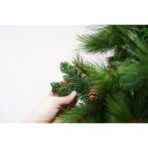 Brad artificial de Craciun, Decorat cu conuri de pin, pentru interior/exterior, inaltime 180 cm, 659 ramuri, Embo, verde, suport metalic inclus - imagine 3