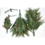 Brad artificial de Craciun, decorat cu conuri pin rosii, pentru interior/exterior, inaltime 210 cm, diametru 142 cm, 767 ramuri, Embo, verde, suport metalic inclus - imagine 2