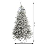 Brad Artificial de Craciun, Embo, 1.8 m inaltime, Verde, Pulverizat alb-tip zapada, Diametru inferior 110 cm, Interior/ Exterior - imagine 6