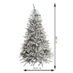 Brad Artificial de Craciun, Embo, 1.8 m inaltime, Verde, Pulverizat alb-tip zapada, Diametru inferior 110 cm, Interior/ Exterior - imagine 15