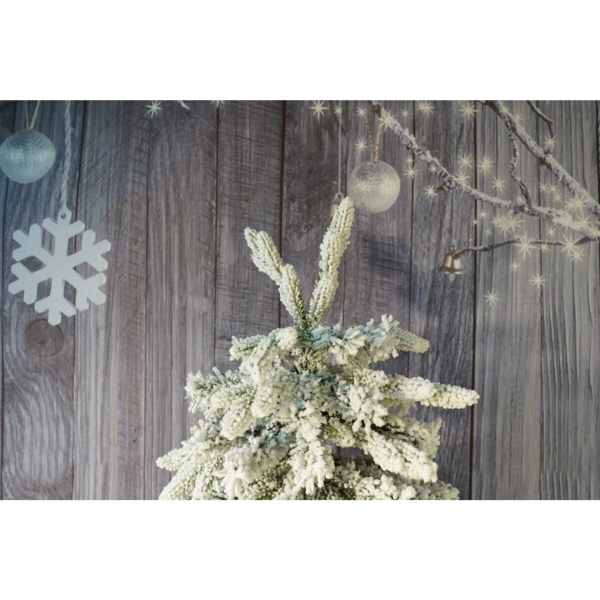 Brad Artificial de Craciun, Embo, 1.8 m inaltime, Verde, Pulverizat complet alb-tip zapada, Interior/ Exterior, Bogat 512 ramuri - imagine 4