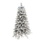 Brad Artificial de Craciun, Embo, 1.8 m inaltime, Verde, Pulverizat complet alb-tip zapada, Interior/ Exterior, Bogat 512 ramuri