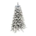 Brad Artificial de Craciun, Embo, 1.8 m inaltime, Verde, Pulverizat complet alb-tip zapada, Interior/ Exterior, Bogat 512 ramuri