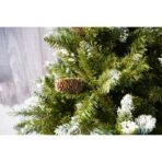 Brad Artificial bogat de Craciun, Embo, 2.10 m inaltime, Verde, Pulverizat alb-tip zapada, Interior/ Exterior, 1266 ramuri - imagine 4