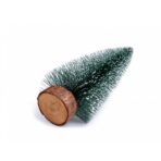 Brad artificial de craciun, ornament pentru masa, pe suport lemn, 25 cm inaltime, Argintiu - imagine 3