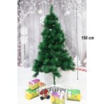 Brad artificial de Craciun tip pin, clasic, pentru interior/exterior, inaltime 150 cm, Embo, verde, suport metalic inclus - imagine 3