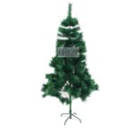 Brad artificial de Craciun tip pin, clasic, pentru interior/exterior, inaltime 150 cm, Embo, verde, suport metalic inclus