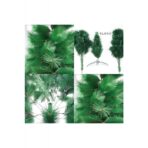 Brad artificial de Craciun tip pin, inaltime 210 cm, diametru 115 cm, 350 ramuri cu ace 3D 12 cm, Embo, verde, suport metalic inclus - imagine 5