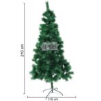 Brad artificial de Craciun tip pin, inaltime 210 cm, diametru 115 cm, 350 ramuri cu ace 3D 12 cm, Embo, verde, suport metalic inclus - imagine 6
