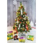 Brad artificial de Craciun tip pin inzapezit, inaltime 150 cm, diametru 85 cm, 160 ramuri cu ace 3D 12 cm, Embo, verde cu varfuri ninse, suport metalic inclus - imagine 4