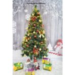 Brad artificial de Craciun tip pin inzapezit, inaltime 180 cm, diametru 105 cm, 260 ramuri cu ace 3D 12 cm, Embo, verde cu varfuri ninse, suport metalic inclus - imagine 3