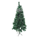 Brad artificial de Craciun tip pin nins, pentru interior/exterior, inaltime 210 cm, Embo, verde, suport metalic inclus