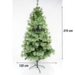 Brad artificial de Craciun tip pin, pentru interior/exterior, inaltime 210 cm, diametru 125 cm, 980 ramuri, Embo, verde, suport metalic inclus - imagine 4