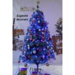 Brad artificial de Craciun tip pin, pentru interior/exterior, inaltime 210 cm, diametru 125 cm, 980 ramuri, Embo, verde, suport metalic inclus - imagine 6