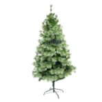 Brad artificial de Craciun tip pin, pentru interior/exterior, inaltime 210 cm, diametru 125 cm, 980 ramuri, Embo, verde, suport metalic inclus