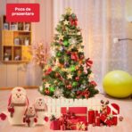 Brad de Craciun artificial cu suport inclus Embo, 120 cm, 240 ramuri/varfuri, material plastic, suport clasic, fara iluminare, utilizat pentru interior/exterior, verde - imagine 8