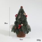 Decoratiune Craciun pentru Masa, Embo, Ornament de Decor Model Brad de Craciun de Dimensiuni Mici, pentru Birou si Interior, din Plastic 30 x 15 x 15 cm, Verde - imagine 2