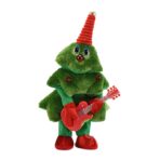 Bradut Dansator si Cantaret, Embo, Decoratiune de Craciun, Jucarie Interactiva, cu Chitara, cu Lumini, 25 cm Inaltime, Verde