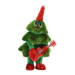 Bradut Dansator si Cantaret, Embo, Decoratiune de Craciun, Jucarie Interactiva, cu Chitara, cu Lumini, 25 cm Inaltime, Verde
