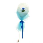 Buchet Decorativ, Embo, Trandafir in Balon cu Lumini Led, Diametru 35 cm, 2 x Baterii AA (neincluse), Albastru/Alb