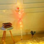 Buchet Decorativ, Embo, Trandafir in Balon cu Lumini Led, Diametru 35 cm, 2 x Baterii AA (neincluse), Sampanie - imagine 3