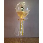 Buchet Decorativ, Embo, Trandafir in Balon cu Lumini Led, Diametru 35 cm, 2 x Baterii AA (neincluse), Sampanie - imagine 5