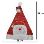 Caciula de Mos Craciun, Embo, Model 1 Mos Craciun cu Fulgi de Zapada, Marime Universala, Material Textil, 28 x 39 cm, Alb/Rosu - imagine 2