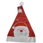 Caciula de Mos Craciun, Embo, Model 1 Mos Craciun cu Fulgi de Zapada, Marime Universala, Material Textil, 28 x 39 cm, Alb/Rosu