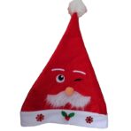 Caciula de Mos Craciun, Embo, Model 3 Mos Craciun cu Mustata, Marime Universala, Material Textil, 30 x 40 cm, Alb/Rosu - imagine 4