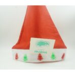 Caciulita de Mos Craciun,Embo, cu braduti  ,led si muzica,  rosie, marime universala, poliester - imagine 2