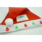 Caciulita de Mos Craciun,Embo, cu braduti  ,led si muzica,  rosie, marime universala, poliester - imagine 3