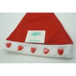 Caciulita de Mos Craciun,Embo, cu inimi  ,led si muzica,  rosie, marime universala, poliester - imagine 4