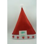 Caciulita de Mos Craciun,Embo, cu inimi si led, rosie, marime universala, poliester - imagine 2