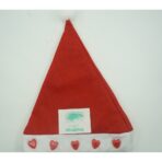 Caciulita de Mos Craciun,Embo, cu inimi si led, rosie, marime universala, poliester - imagine 5