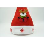 Caciulita de Mos Craciun, Embo,cu model de Ren si ornament fulg de nea, rosie, marime universala, material textil - imagine 4
