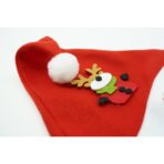 Caciulita de Mos Craciun, Embo,cu model de Ren si ornament fulg de nea, rosie, marime universala, material textil - imagine 5