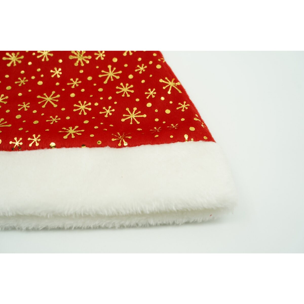 Caciulita de Mos Craciun, Embo,cu ornament auriu fulg de nea, rosie, marime universala, material textil - imagine 5