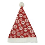 Caciulita de Mos Craciun, Embo,cu ornament fulg de nea si sclipici, rosie, marime universala, material textil