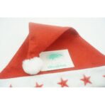 Caciulita de Mos Craciun,Embo, cu stele  ,led si muzica, rosie, marime universala, poliester - imagine 3