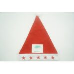 Caciulita de Mos Craciun,Embo, cu stele  ,led si muzica, rosie, marime universala, poliester - imagine 5