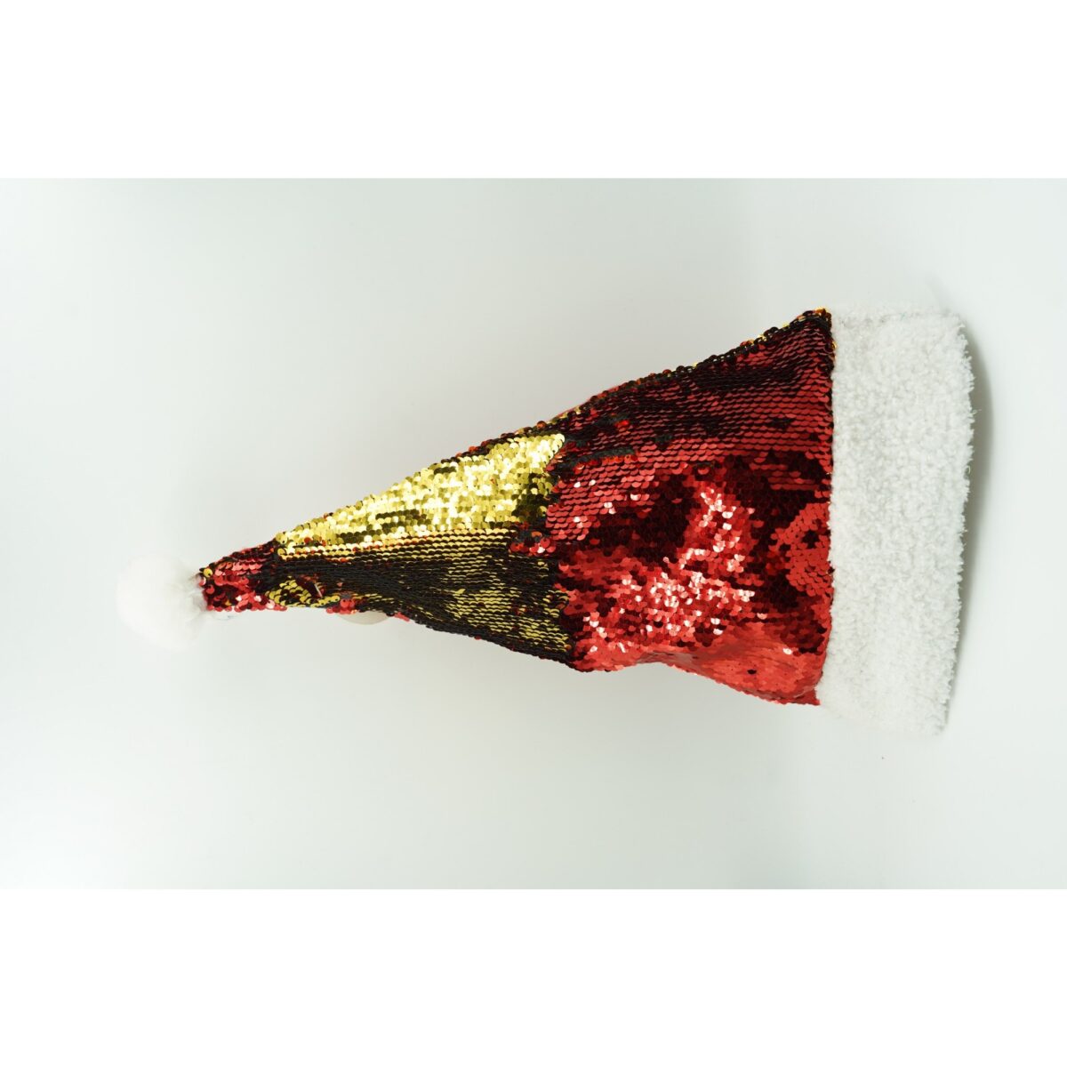 Caciulita de Mos Craciun, Embo,cu strasuri, in 2 culori, rosie - aurie, marime universala, material textil - imagine 2