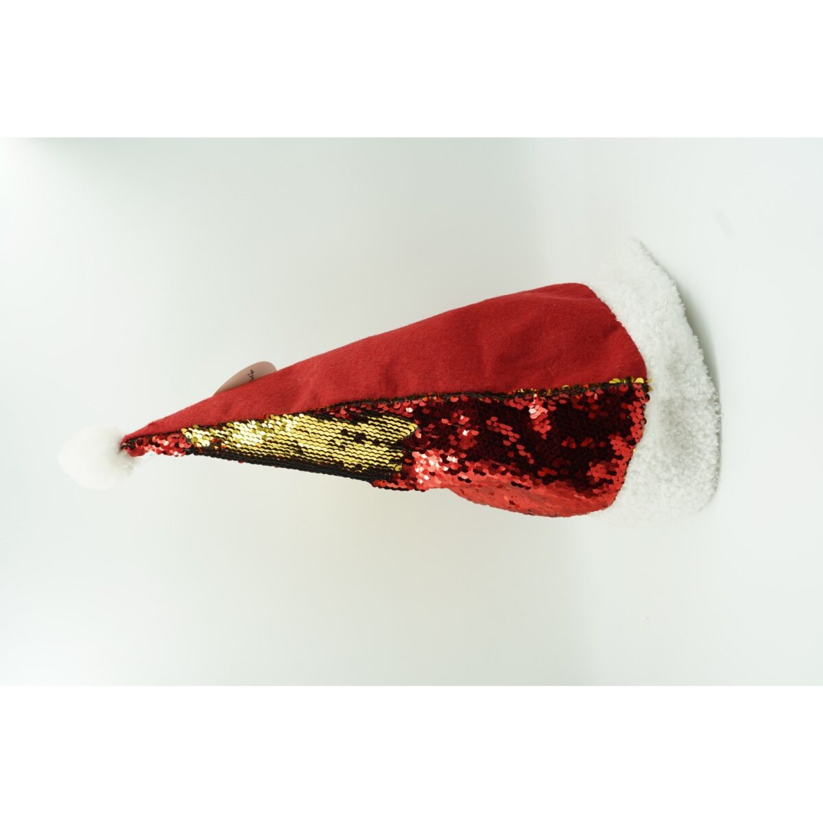 Caciulita de Mos Craciun, Embo,cu strasuri, in 2 culori, rosie - aurie, marime universala, material textil - imagine 4