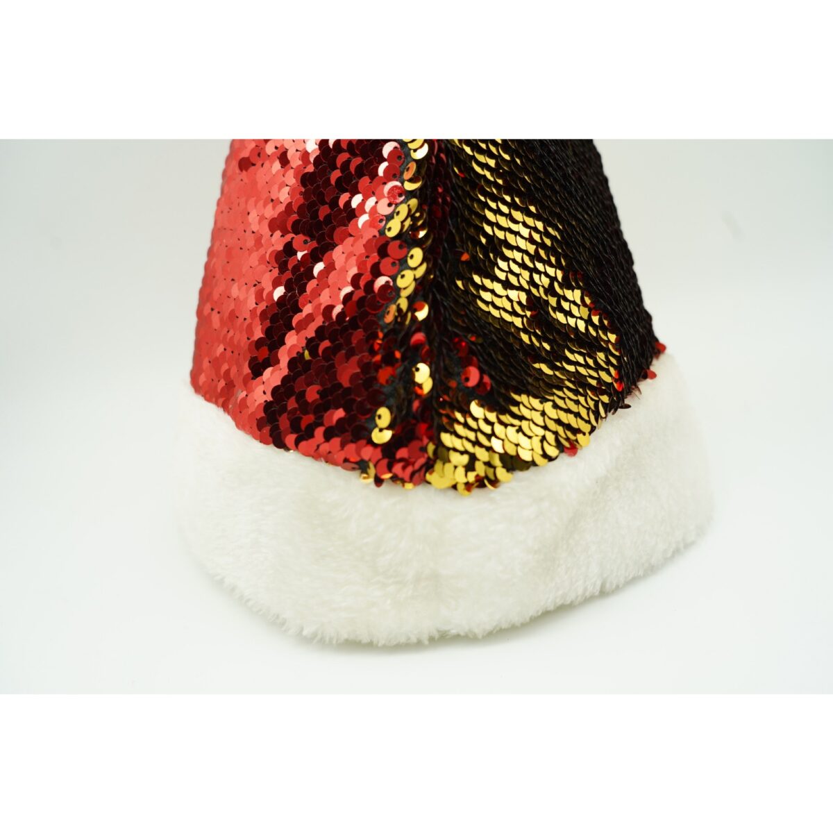 Caciulita de Mos Craciun, Embo,cu strasuri, in 2 culori, rosie - aurie, marime universala, material textil - imagine 5